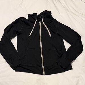 Vuori Black Hoodie with White Accents